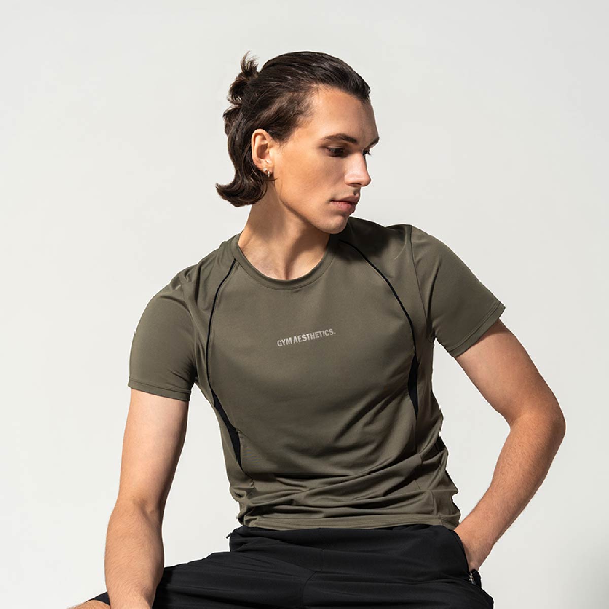 Image of Activewear Performance T Shirt breathable mesh blocking for Men